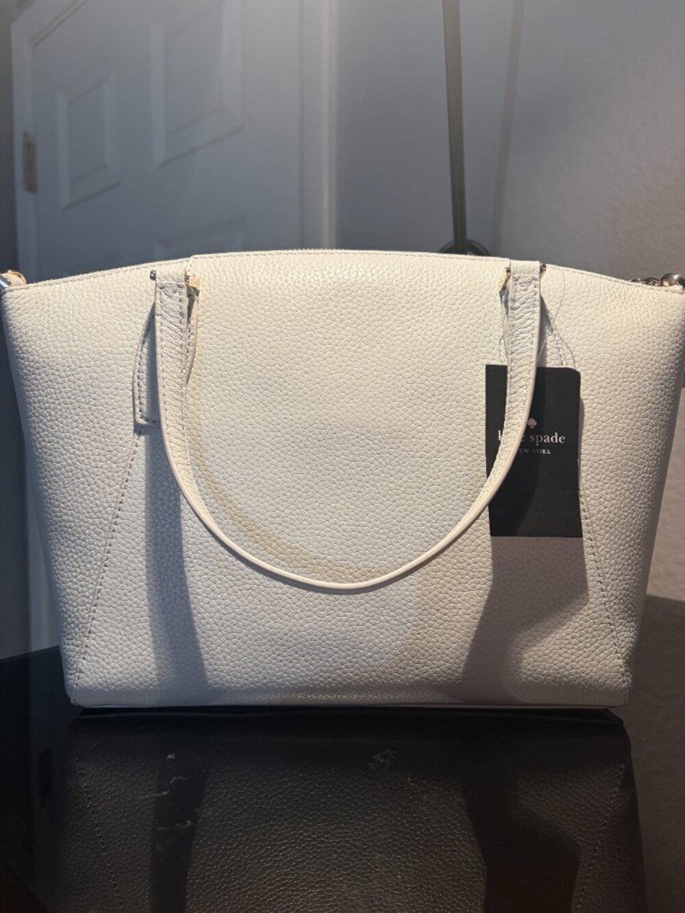 New Kate Spade Parker Pebbled Leather Satchel Avalon Mist - Picture 3 of 6